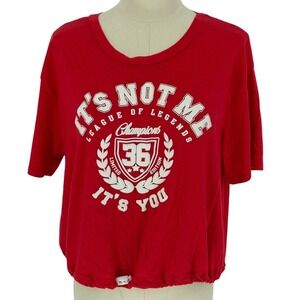 One Urban Day Graphic T-Shirt Red It's Not Me It's You Bubble Hem‎ Large